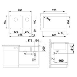 Chiuveta Blanco Subline 430/270 527167 (Soft White) Thumb