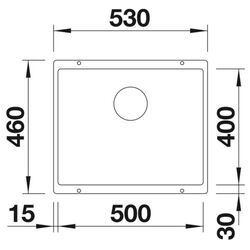 Chiuveta Blanco Subline 500-U 527170 (Soft White) Thumb