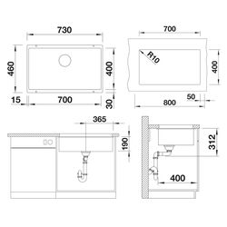 Chiuveta Blanco Subline 700-U 526001 (Black) Thumb
