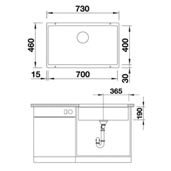 Chiuveta Blanco Subline 700-U ( Rock Grey) Thumb