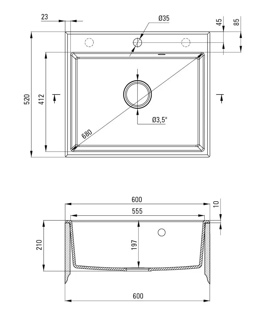 Chiuveta Deante Andante ZQN-2103 (Black Nero Matte)