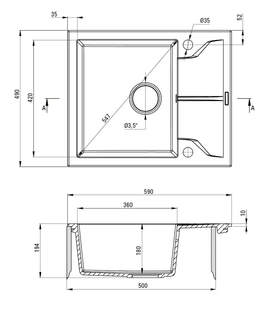 Кухонная мойка Deante Andante ZQN-S11A (Grey Metallic)