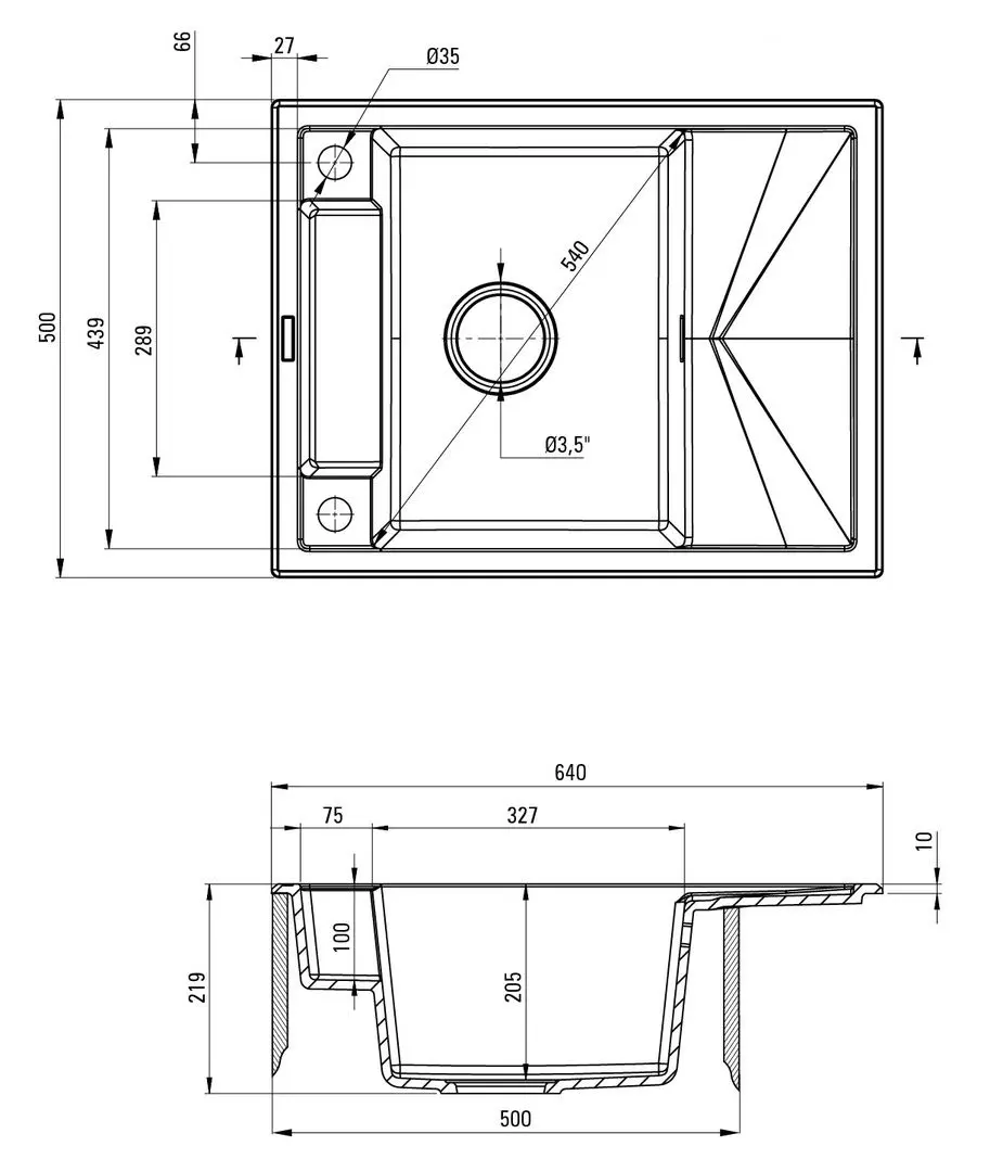 Chiuveta Deante Magnetic ZRM-N11A (Black Nero Matte)