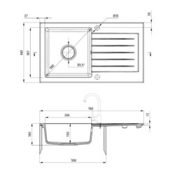 Chiuveta Deante Zorba ZQZ-G113 (Graphite Metallic) Thumb