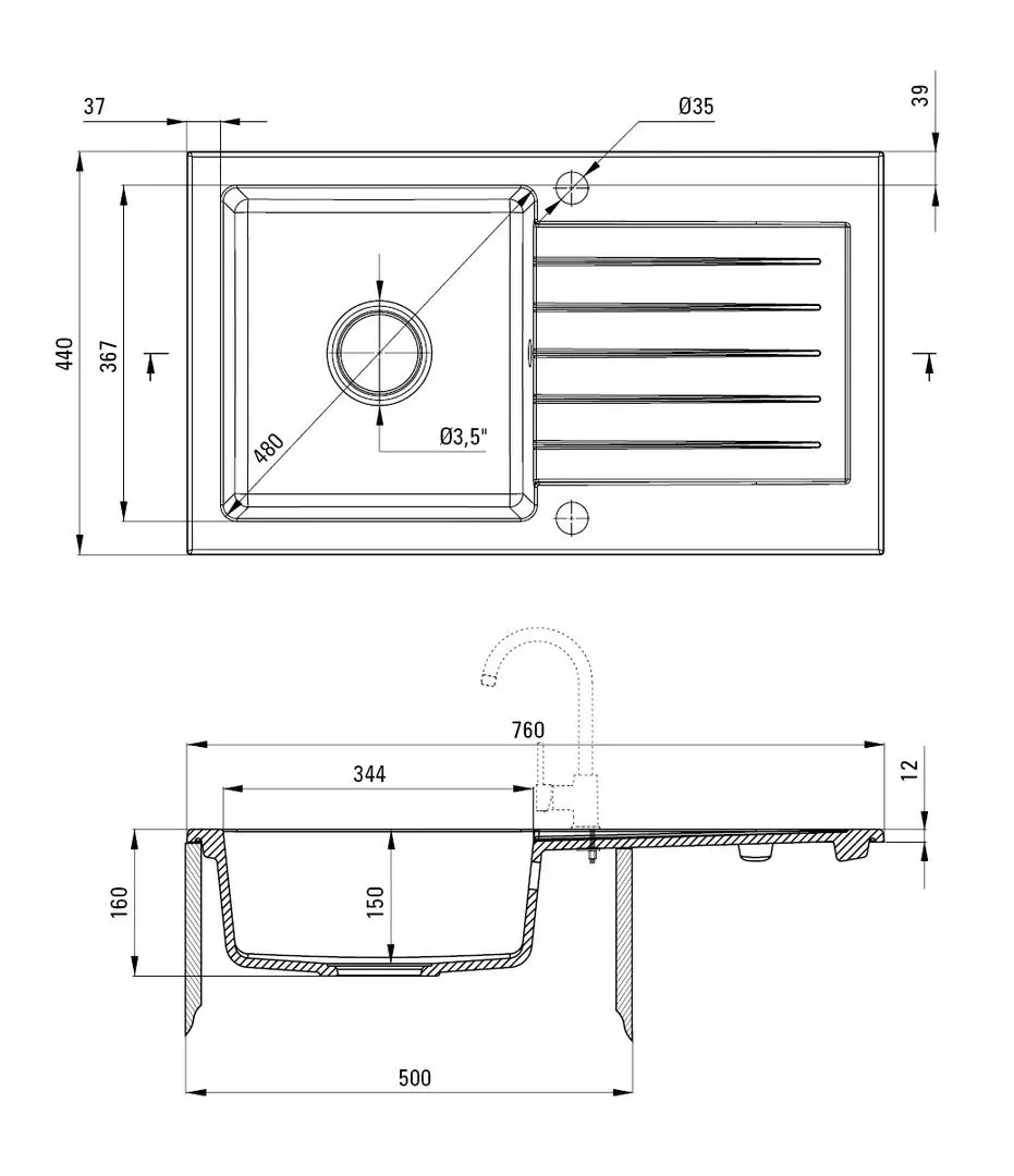 Chiuveta Deante Zorba ZQZ-G113 (Graphite Metallic)