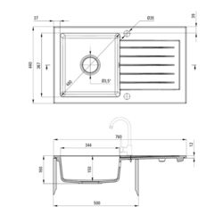 Chiuveta Deante Zorba ZQZ-N113 (Black Nero) Thumb