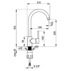 Set chiuveta + baterie Deante Zobra ZQZA2103 (Graphite) Thumb