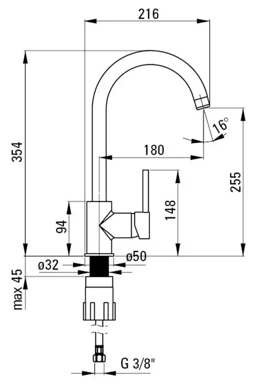 Set chiuveta + baterie Deante Zobra ZQZA2103 (Graphite)