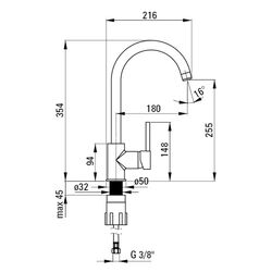Set chiuveta + baterie Deante Zobra ZQZA211A (Graphite) Thumb