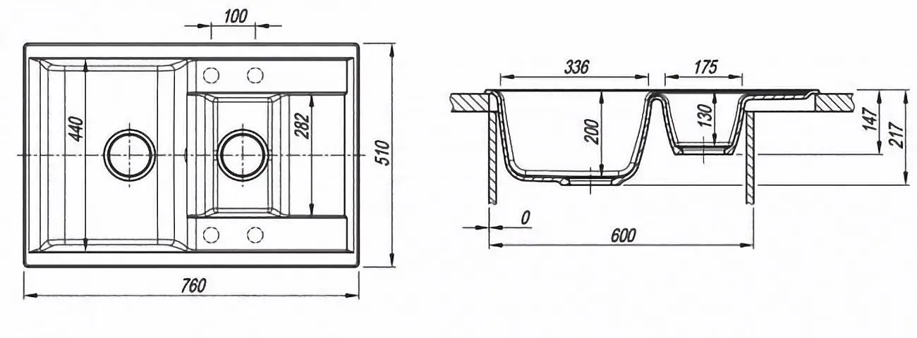 Кухонная мойка Dr.Gans Astra 760К (Beige Latte) - 3