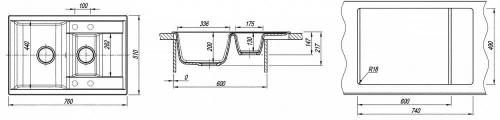 Кухонная мойка Dr.Gans Astra 760K (Terracotta) - 3