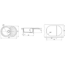 Chiuveta Dr.Gans Berta 760 (Graphite) Thumb