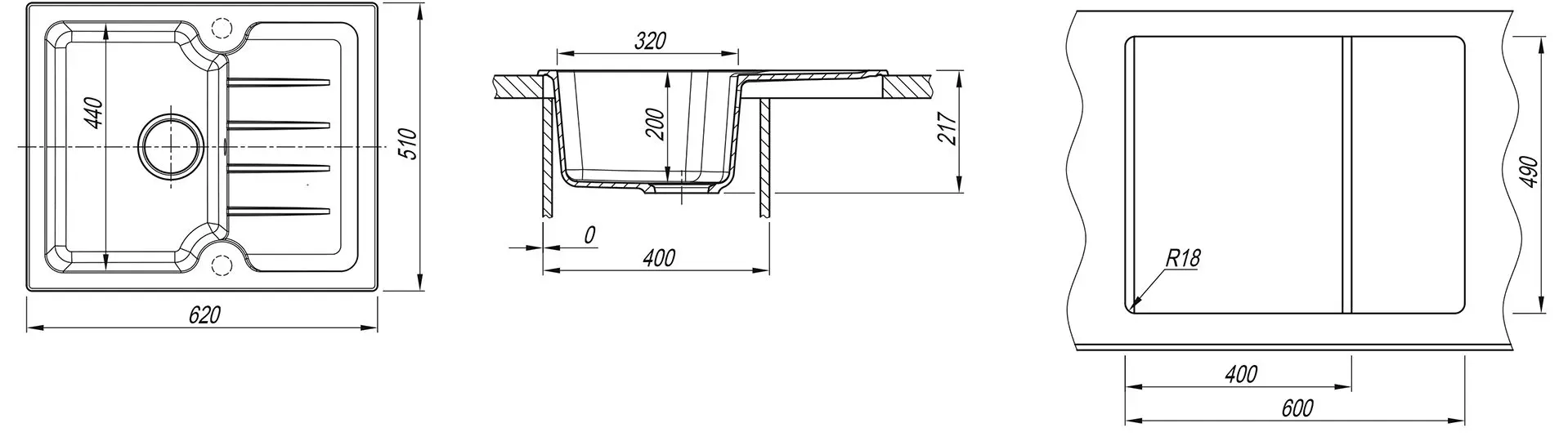 Chiuveta Dr.Gans Lora 620 (Graphite) - 3