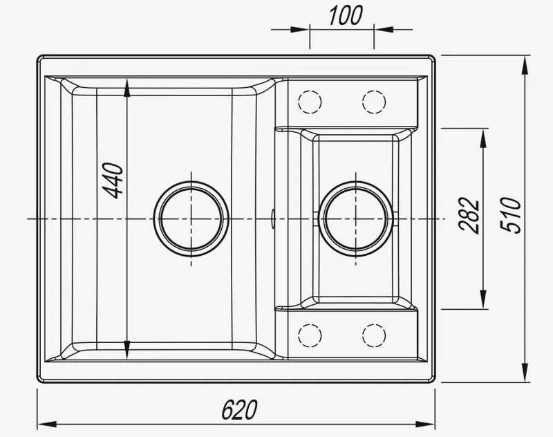 Chiuveta + baterie Dr.Gans Astra 620K+SanDonna F1069 (Grey)
