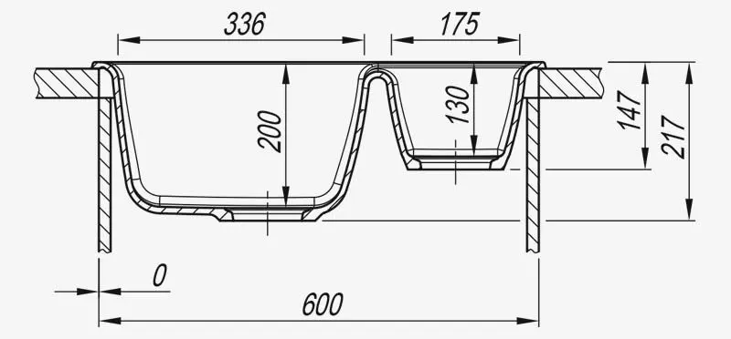 Кухонная мойка + смеситель Dr.Gans Astra 620K+SanDonna F1069 (Latte/Beige) - 8