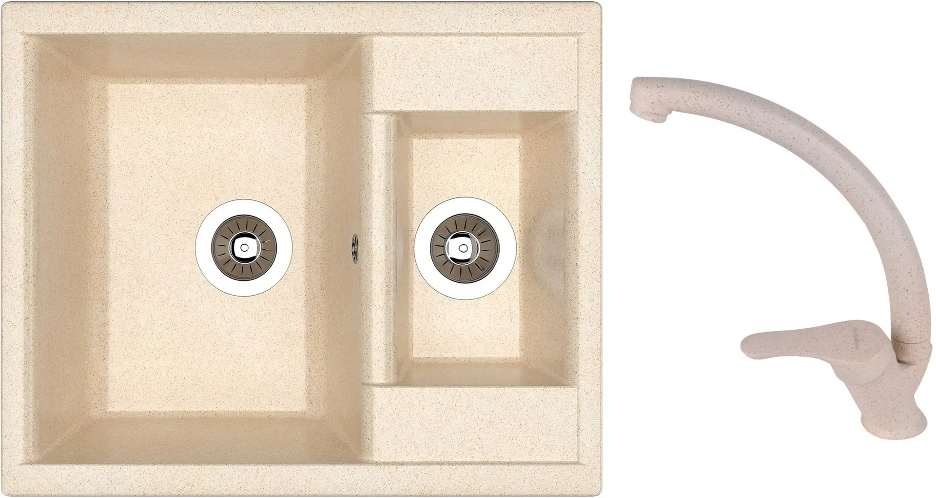 Кухонная мойка + смеситель Dr.Gans Astra 620K+SanDonna F1069 (Latte/Beige)