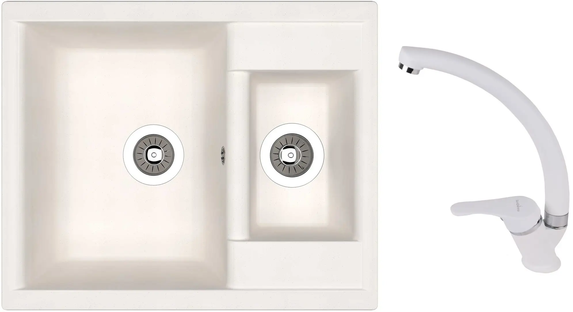 Кухонная мойка + смеситель Dr.Gans Astra 620K+SanDonna F1069 (White)