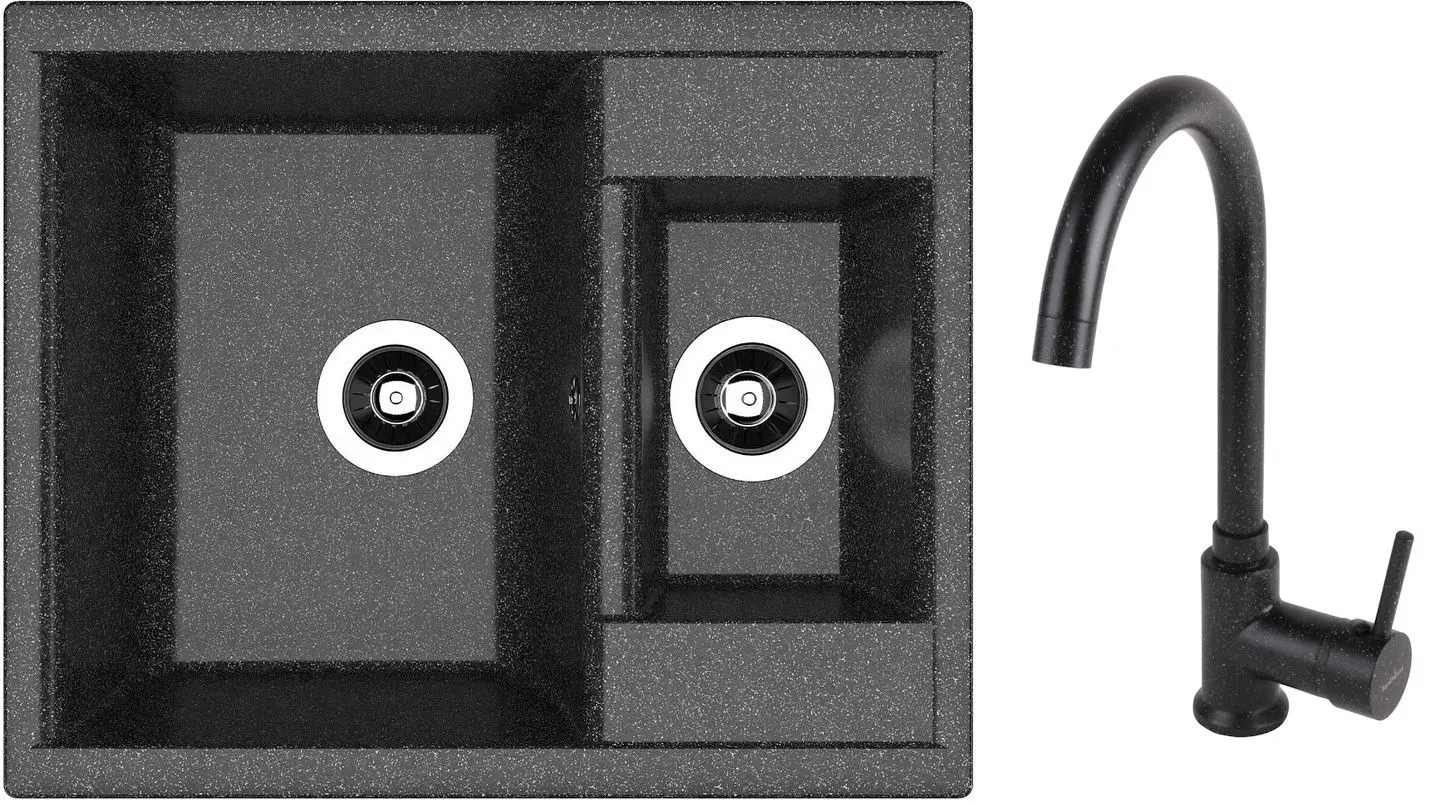 Кухонная мойка + смеситель Dr.Gans Astra 620K+SanDonna F7073 (Black)