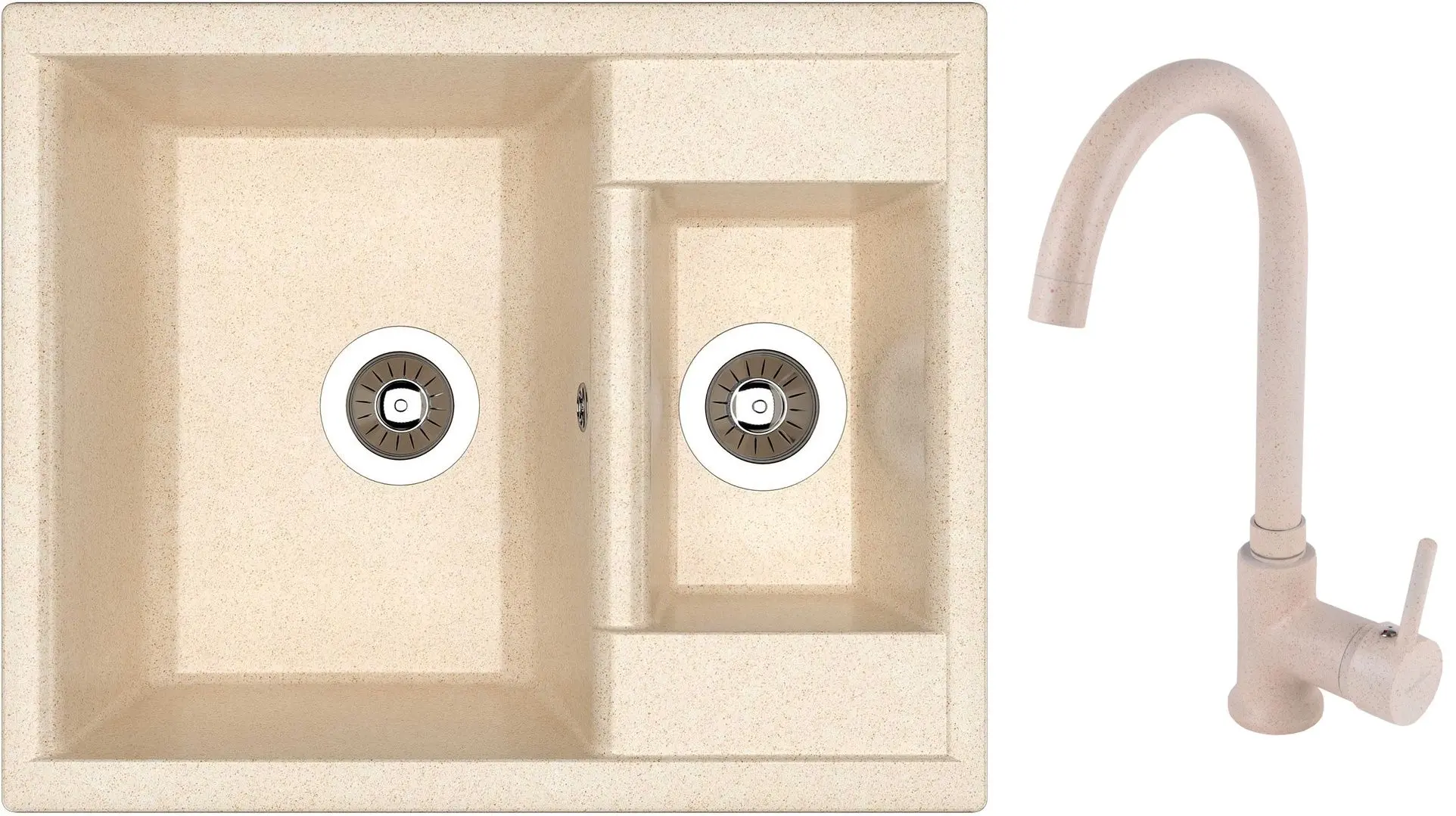 Кухонная мойка + смеситель Dr.Gans Astra 620K+SanDonna F7073 (Latte/Beige)