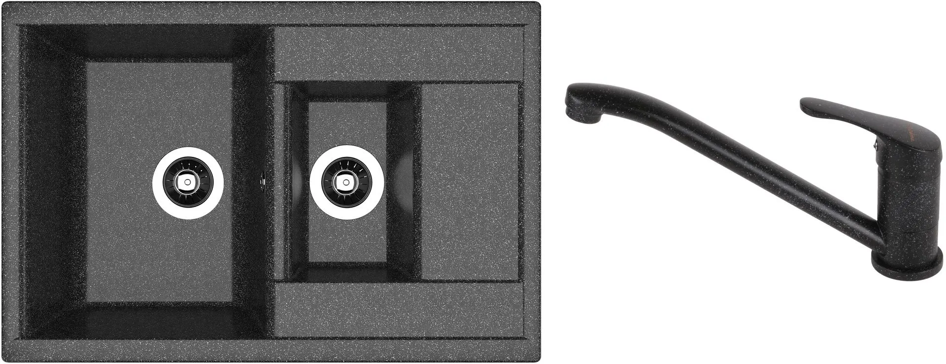 Chiuveta + baterie Dr.Gans Astra 760K+SanDonna F1066 (Black)