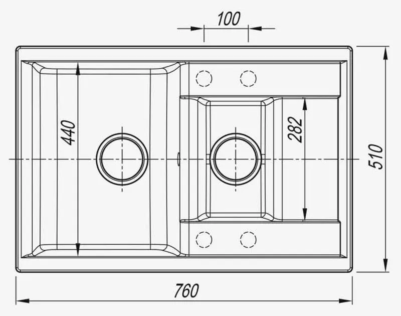 Chiuveta + baterie Dr.Gans Astra 760K+SanDonna F1066 (Latte/Beige) - 7