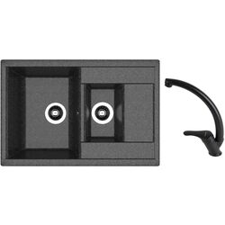 Кухонная мойка + смеситель Dr.Gans Astra 760K+SanDonna F1069 (Black)
