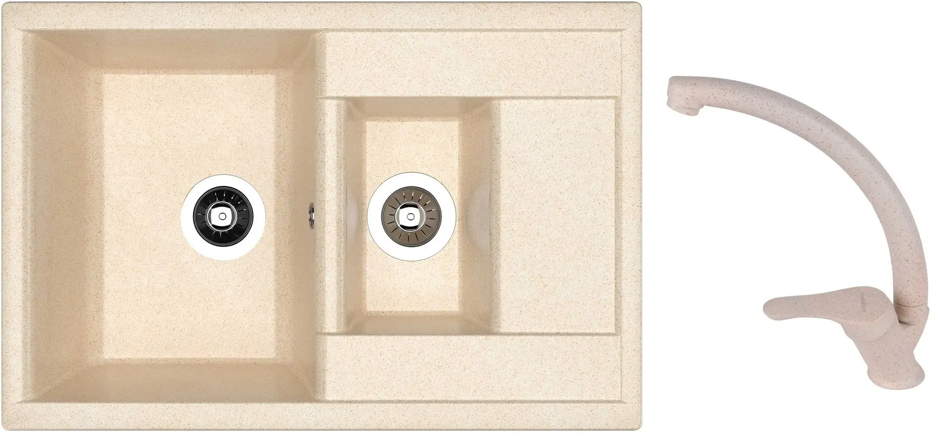 Кухонная мойка + смеситель Dr.Gans Astra 760K+SanDonna F1069 (Latte/Beige)
