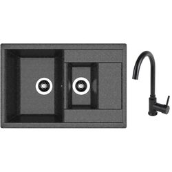 Кухонная мойка + смеситель Dr.Gans Astra 760K+SanDonna F7073 (Black)