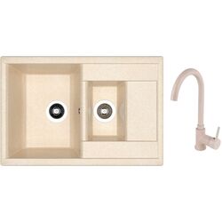 Кухонная мойка + смеситель Dr.Gans Astra 760K+SanDonna F7073 (Latte/Beige)