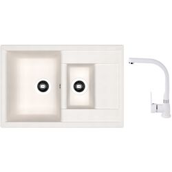 Кухонная мойка + смеситель Dr.Gans Astra 760K+SanDonna F7103 (White)