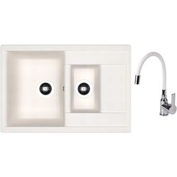 Кухонная мойка + смеситель Dr.Gans Astra 760K+SanDonna F9995 (White)