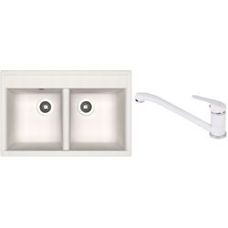 Кухонная мойка + смеситель Dr.Gans Astra 780+SanDonna F1066 (White)