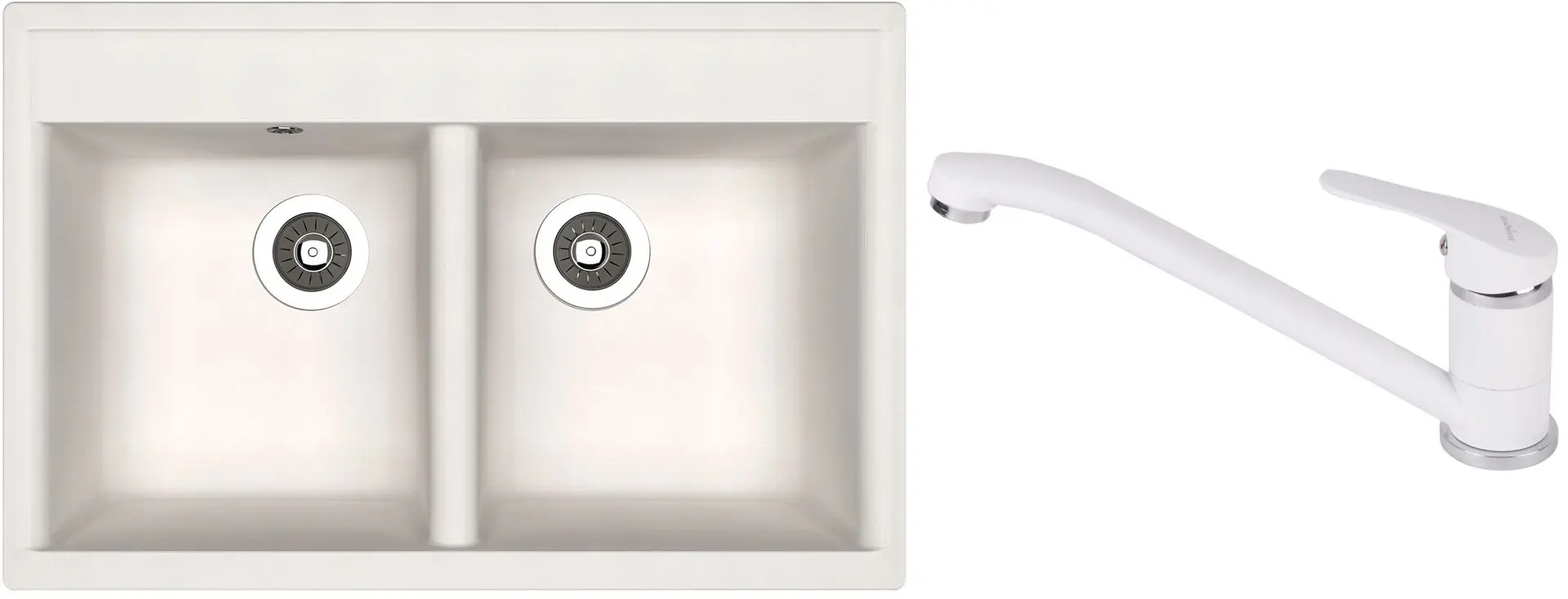 Кухонная мойка + смеситель Dr.Gans Astra 780+SanDonna F1066 (White)