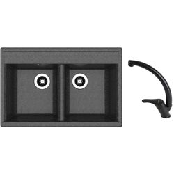 Кухонная мойка + смеситель Dr.Gans Astra 780+SanDonna F1069 (Black)