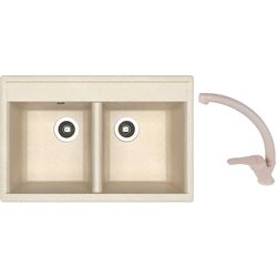 Кухонная мойка + смеситель Dr.Gans Astra 780+SanDonna F1069 (Latte/Beige)