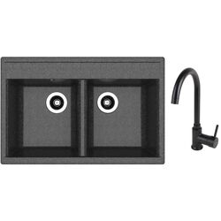 Кухонная мойка + смеситель Dr.Gans Astra 780+SanDonna F7073 (Black)