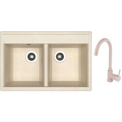 Кухонная мойка + смеситель Dr.Gans Astra 780+SanDonna F7073 (Latte/Beige)