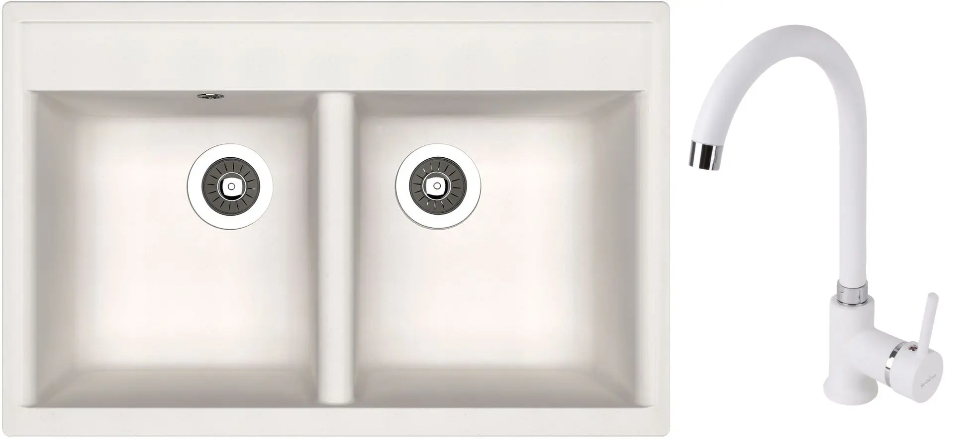 Кухонная мойка + смеситель Dr.Gans Astra 780+SanDonna F7073 (White)