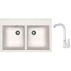 Кухонная мойка + смеситель Dr.Gans Astra 780+SanDonna F7103 (White)