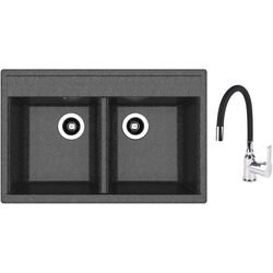 Кухонная мойка + смеситель Dr.Gans Astra 780+SanDonna F9995 (Black)