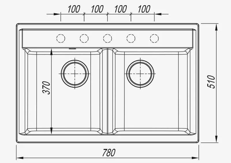 Кухонная мойка + смеситель Dr.Gans Astra 780+SanDonna F9995 (Black) - 7