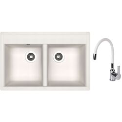 Кухонная мойка + смеситель Dr.Gans Astra 780+SanDonna F9995 (White)