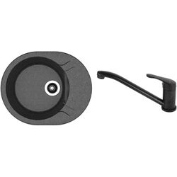 Кухонная мойка + смеситель Dr.Gans Berta 580+SanDonna F1066 (Black)