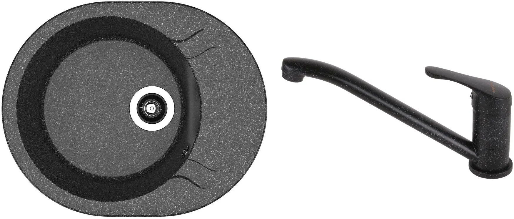 Кухонная мойка + смеситель Dr.Gans Berta 580+SanDonna F1066 (Black)