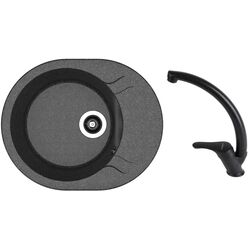 Кухонная мойка + смеситель Dr.Gans Berta 580+SanDonna F1069 (Black)