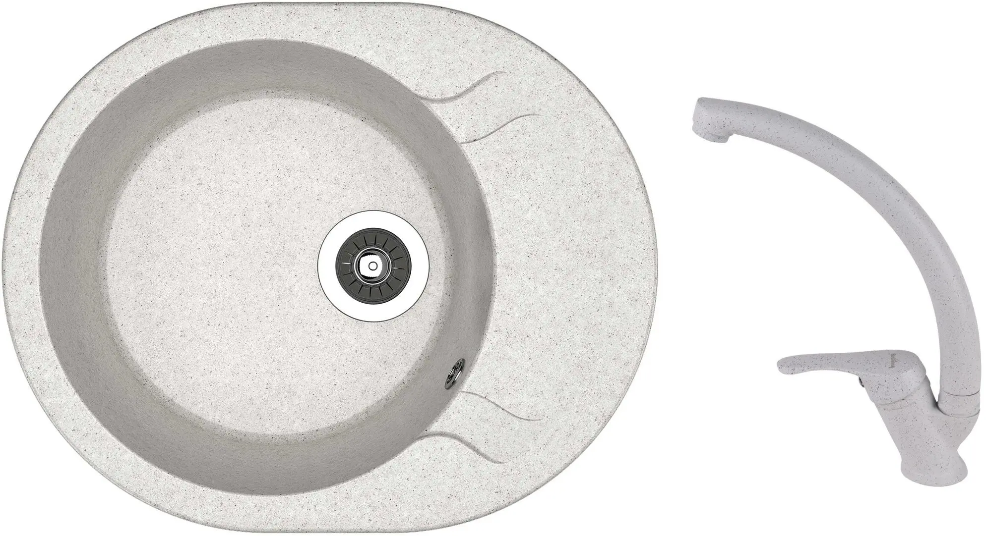 Chiuveta + baterie Dr.Gans Berta 580+SanDonna F1069 (Grey)