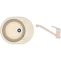 Кухонная мойка + смеситель Dr.Gans Berta 580+SanDonna F1069 (Latte/Beige) Thumb