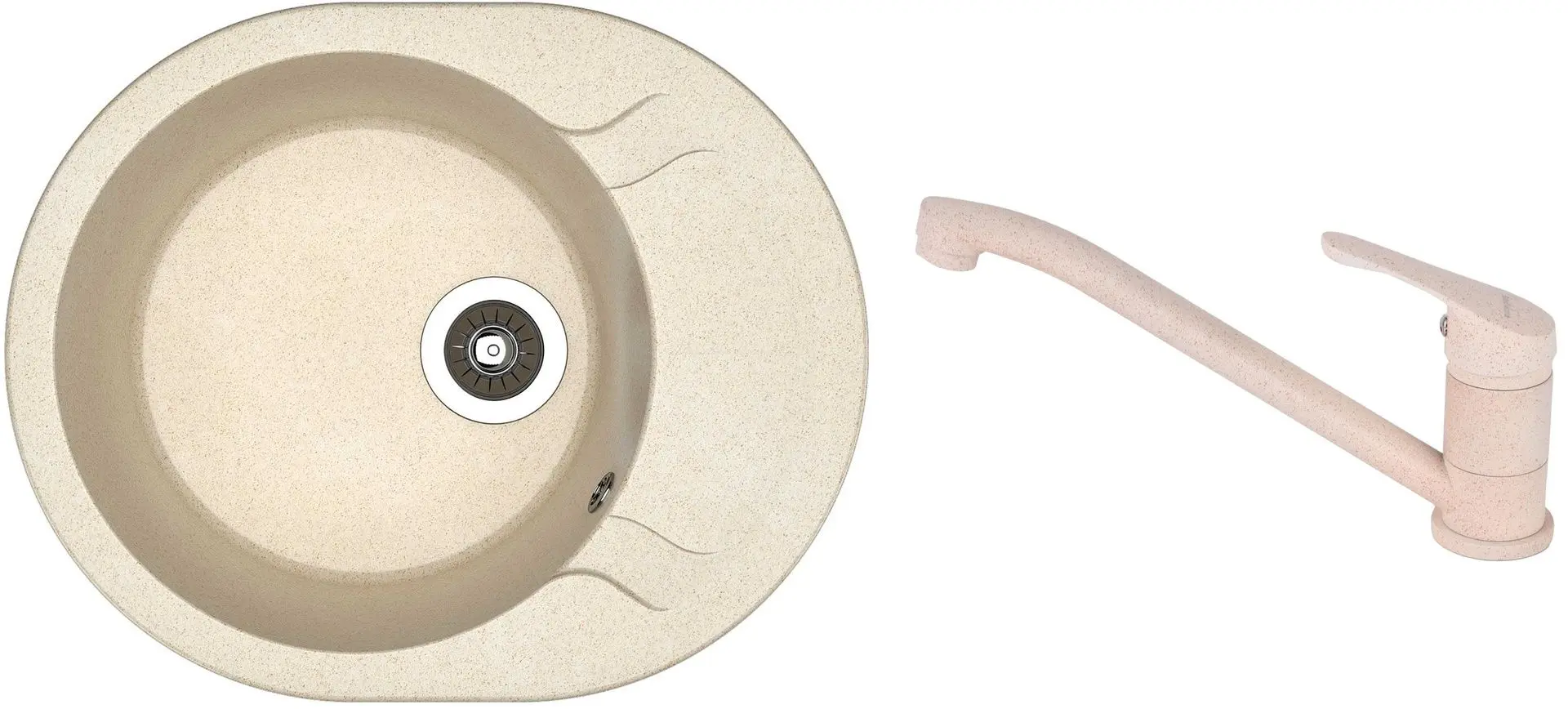 Кухонная мойка + смеситель Dr.Gans Berta 580+SanDonna F1069 (Latte/Beige)