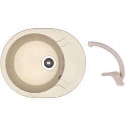 Кухонная мойка + смеситель Dr.Gans Berta 580+SanDonna F1069 (Latte/Beige)