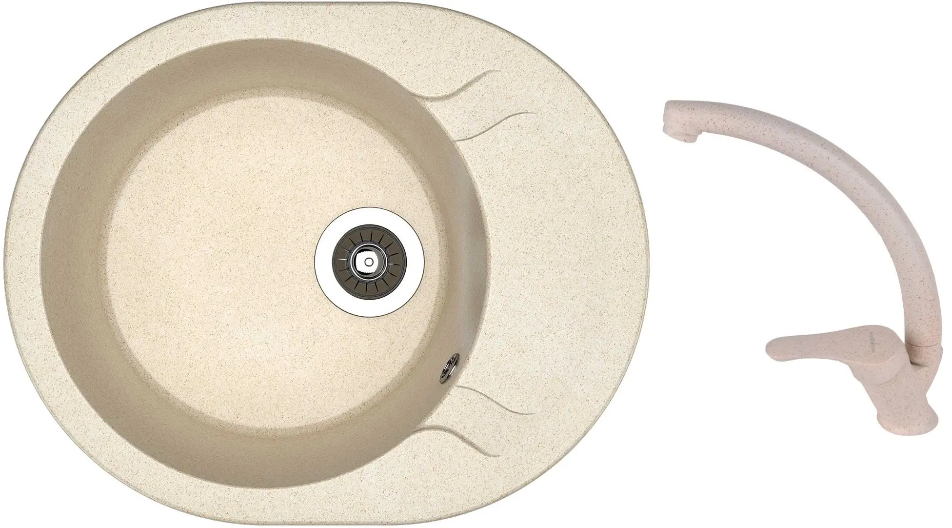 Кухонная мойка + смеситель Dr.Gans Berta 580+SanDonna F1069 (Latte/Beige)